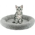 thumbnail image 3 of Monebena Plush Cat Bed Mat, Round Cushion with Removable Washable Cover, Round Shape Dogs Cats Plush Cushion, Warm Cat Cushion for Cats Dogs (Grey, 14"/16"), Small M01, 3 of 9