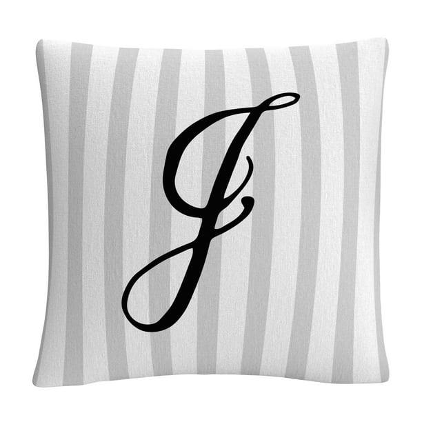 Gray Striped Ornate Letter Script J By Abc 16 X 16