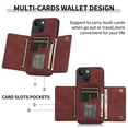 thumbnail image 2 of Allytech Slim Wallet Case for iPhone 15, Business Premium PU Leather Multi-Card Slots Anti-Drop Anti-Scratch Full Body Protection Kickstand Case for iPhone 15 - Winered, 2 of 6
