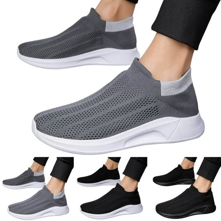 

LYCAQL Men Shoes Men Sports Shoes Fashionable Summer New Pattern Mesh Breathable And Comfortable Slip On Non Slip Large Sneaker Boots Men (Black 9)