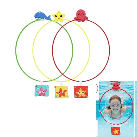 Wizlet Pool Toys for Kids Water Swim Thru Rings with Buoys and Sandbags Underwater Training Program Swimming Pool Games Water Sports Gifts