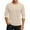 AD04_Beige, variant on Resicozy 3/4 Sleeve Shirt for Men Solid Color Crew Neck Baseball T-Shirts Fall Fashion T Shirts Casual Loose Fit Tees White L