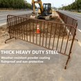 thumbnail image 4 of Garvee 5.5 ft Interlocking Steel Barricade, Powder-Coated Rust-Proof Crowd Control Fence w/ Removable Bridge Feet, Brown, 4 of 6