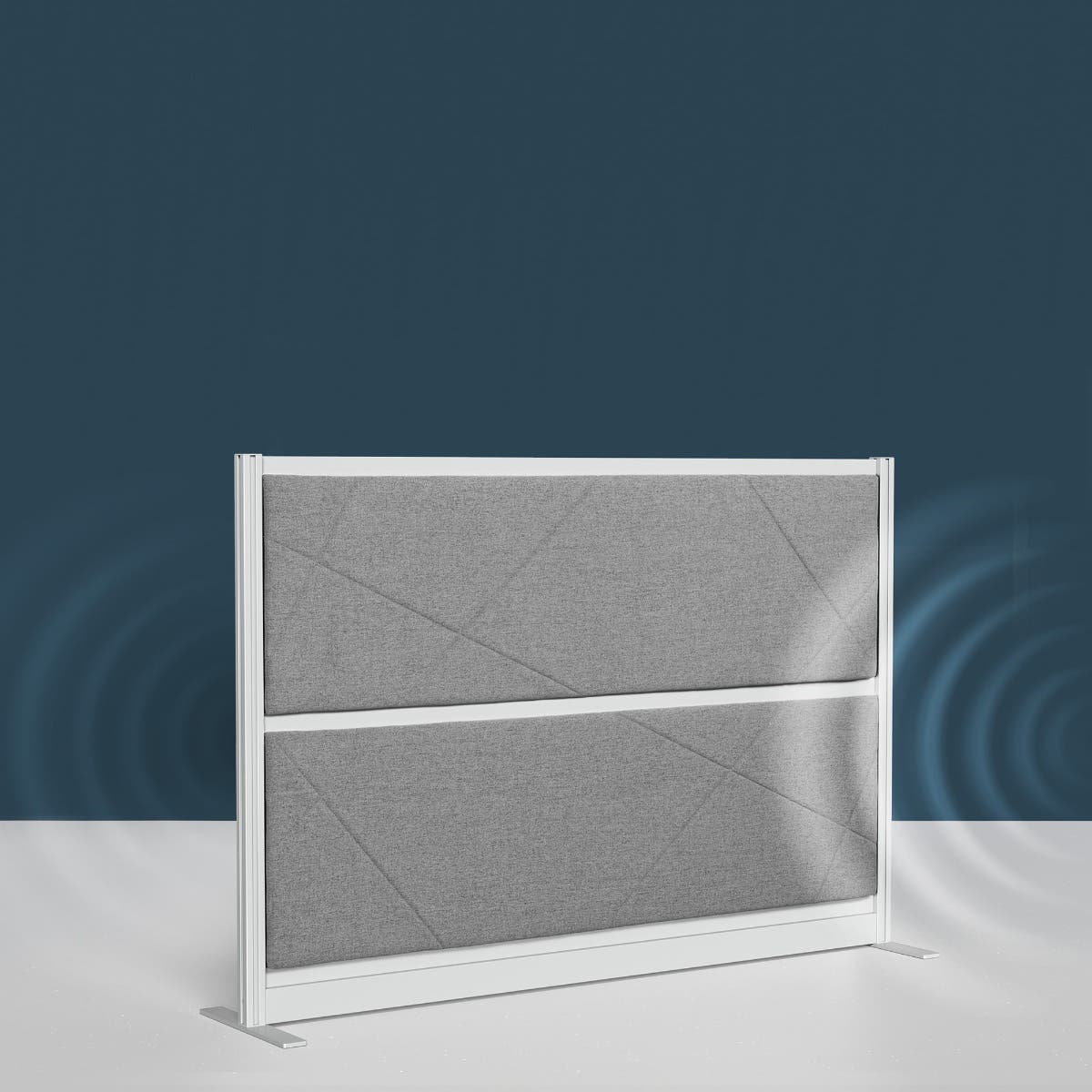 Luxor Tranquility Modular Wall Room Divider, 70" x 48", Silver Frame