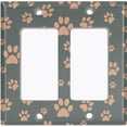 thumbnail image 6 of Metal Light Switch Plate Cover Puppy Dog Paw Prints Green Brown DOG033, 6 of 13