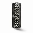 thumbnail image 3 of Edward Mirell Black Titanium & Titanium Beveled Casated 9mm Band Size: 10; for Adults and Teens; for Women and Men, 3 of 7