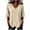 Beige, variant on Cotton Linen Tops for Women Wrap Front Button V Neck 3/4 Sleeve T Shirts Dressy Casual Loose Fit Summer Blouses S-2XL
