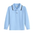 thumbnail image 3 of LTTVQM Light Blue Kids Boys Girls Uniform Tops Long Sleeve Uniform Top Casual Button Down T-Shirt 2026 New Collared Golf Polo Shirt Comfy Blouse Light Blue 12-14 Years, 3 of 3