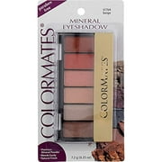 Colormates Mineral Eyeshadow, Beige, 61764, 6 Different Colors + Applicator Brush.25 oz/7.2g