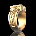thumbnail image 2 of Anillo de hombre chapado en oro de 18 quilates estilo punk hip-hop, anillo con forma de caja estilo europeo y americano, 2 of 5