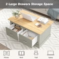 thumbnail image 3 of Swedhaus Modern Coffee Table for Living Room,Multi-Functional Wood Rectancular Center Table with 2 Storage Drawers for Home,Gray, 3 of 8