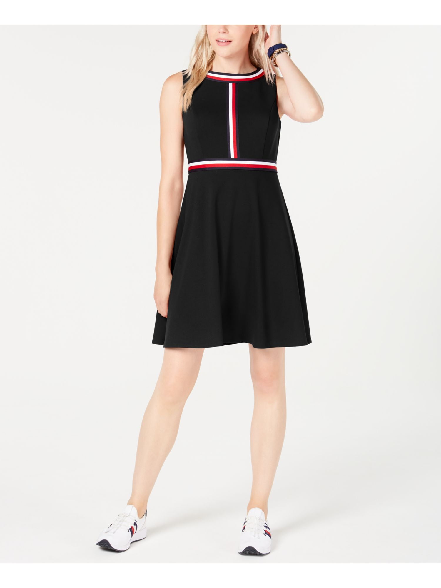 TOMMY HILFIGER Black Stretch Sleeveless Fit Flare Ethiopia Ubuy