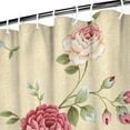 thumbnail image 4 of Floral Shower Curtain Watercolor Botanical Bathroom Decor Rustic Flower Design Fabric Bath Curtain for Tub Country Style Home Accessories with Hooks，84x72in, 4 of 5