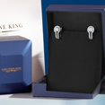 thumbnail image 5 of Gem Stone King 925 Sterling Silver Sky Blue Aquamarine and White Created Sapphire Earrings for Women (1.40 Cttw, Gemstone March Birthstone, Round 5MM), 5 of 6