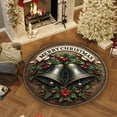 thumbnail image 4 of Btomtd 24" Round Christmas Area Rug for Living Room, Holiday Theme Decor Floor Mat and Carpet for Coffee Table, Household Bedroom Sofa Doormat, A-M, 4 of 6