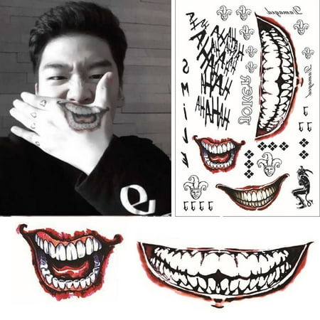 1sheet Body Art Men Women Prop Festival Halloween Joker Teeth Tattoo Sticker Walmart Canada