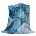 thumbnail image 6 of Marble Blue Blanket Soft Cozy Warm Throw Blanket for Couch, Plush Fuzzy Flannel Fleece Blankets for Sofa, Modern Aesthetics Abstract Impressionist Bed Blankets Lightweight Gifts for Women, 50"x60", 6 of 9