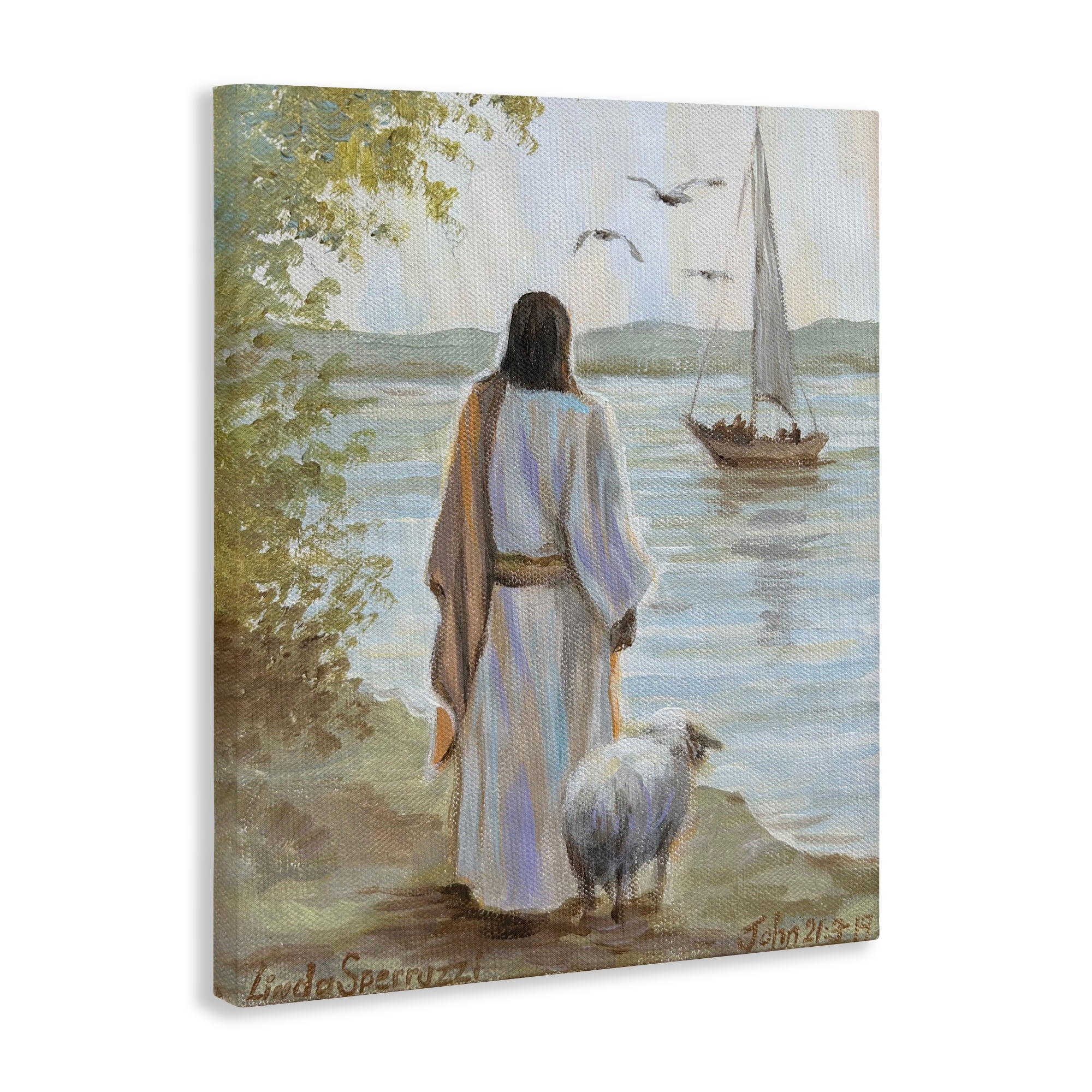 Stupell Industries Jesus Waiting Ashore Canvas Wall Art, design by Linda Sperruzzi