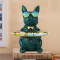 thumbnail image 3 of Bandeja de almacenamiento de escritorio de Bulldog, estatua, alcancía, almacenamiento, escultura de Animal, decoración de mesa, multifunción (verde), 3 of 4