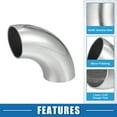 thumbnail image 3 of 4 Pcs 90 Degree Steel Exhaust Elbow Pipe Bend Tube Durable 25mm OD Modified Exhaust Elbow Pipe, 3 of 7