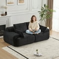 thumbnail image 3 of SOULART 84.25" Cloud Couch, Black Modern Modular Loveseat Sofa with Memory Foam & Corduroy Fabric, Pet-Friendly, No Assembly Required, 3 of 9