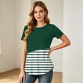 thumbnail image 6 of WAGUTH Women's Maternity Nursing Tops Striped Double Layer Breastfeeding Shirt Short Sleeve Stretch Pregnancy Tunic Blouses,Green,L, 6 of 8