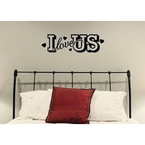 I Love Us Vinyl Wall Decal Letters with Heart Design, for the Master Bedroom, Black, 36x11-Inch