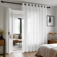 thumbnail image 2 of Deconovo Grommet Sheer Curtains, Tulle Voile Drape Panels for Patio, Set of 1, 100W x 95L Inch, White, 2 of 11