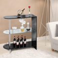 thumbnail image 2 of Giantex Bar Cabinets Table with 2-Holder, Modern Liquor Display Bar Cabinet with Tempered Glass Shelves, Wine Storage with Wine Glass Holders Ideal for Home/Kitchen/Bar/Pub, Black, 2 of 8