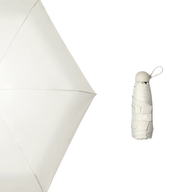 Parapluie Ultra-Léger Portable Mini Pliable pour Femmes – Design de Capsule Compact, Longueur Pliée de 10 Pouces, Tissu de Protection UV