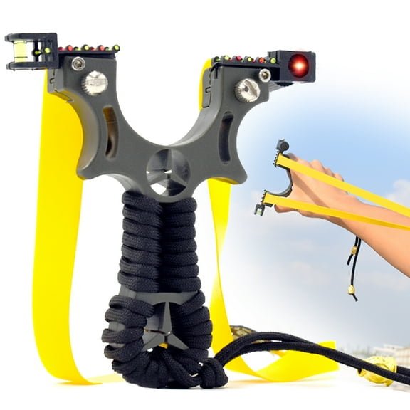 Runzkzy Outdoor Resin Hunting Slingshot Quick-pressing Rubber Band with Optical Fiber Catapult
