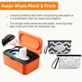 thumbnail image 3 of Wipes Dispenser with 2Pcs Portable Refillable Wipe Holder,Reusable Large Wipe Holder Box Flushable Wipes Case Bathroom Wipes Container for Pet Nursery Kitchen Office Counter(Orange-Black), 3 of 6