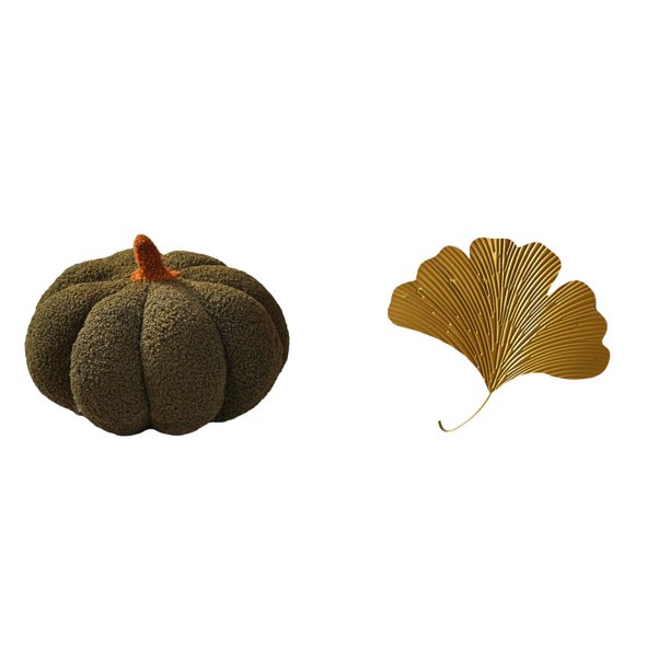 Cojines De Calabaza De Halloween, Rellenos De Felpa, Para Decorar El Sofá Del Dormitorio, Y Escultura Abstracta De Hojas De Ginkgo De Hierro Forjado Para La Pared, Ideal Para La Sala De Estar,