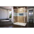 thumbnail image 2 of DreamLine Flex 36 in. D x 60 in. W x 74 3/4 in. H Semi-Frameless Pivot Shower Enclosure in Chrome with Left Drain Biscuit Base Kit, 2 of 13