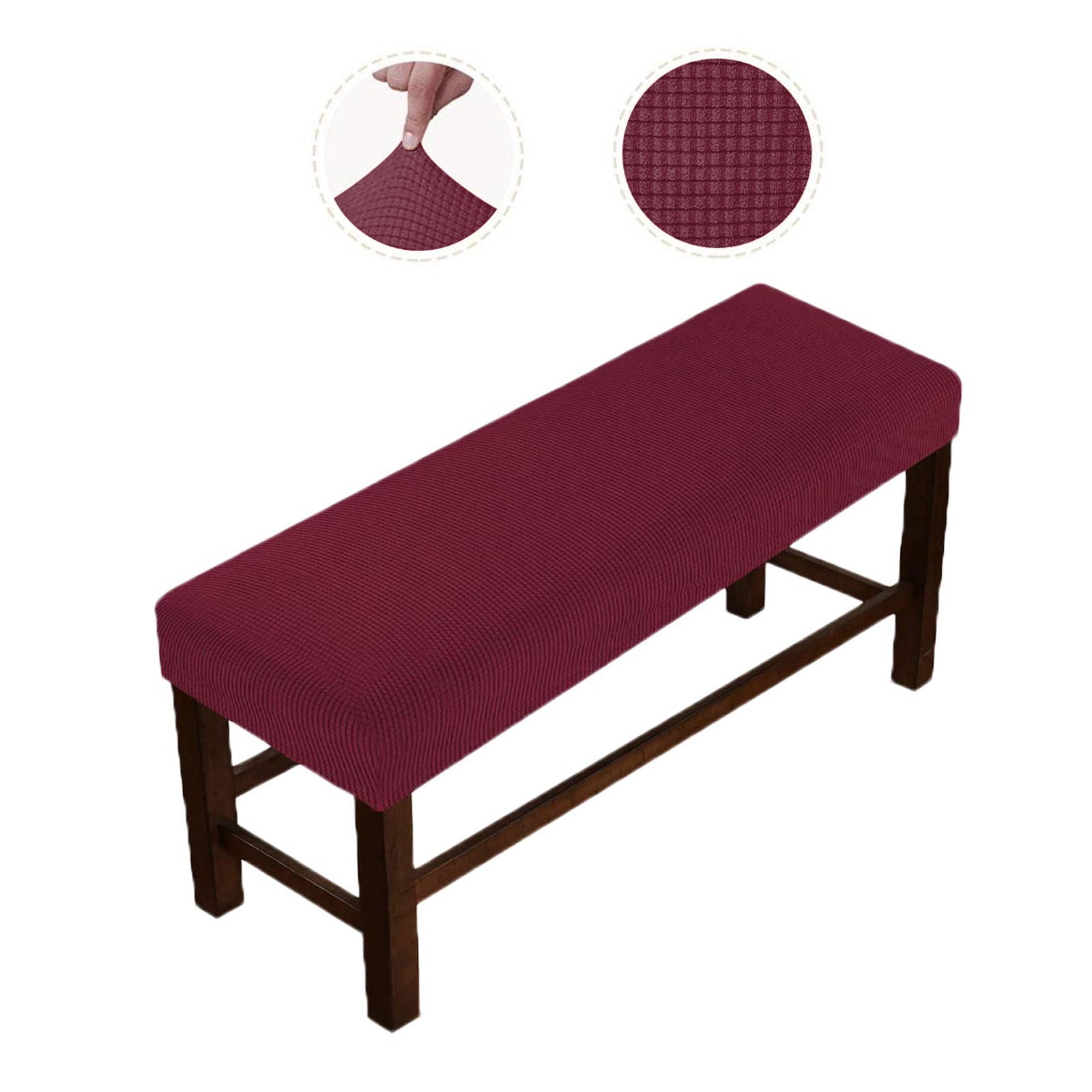 Dining Room Bench Covers, Stretch Spandex Jacquard Bench Slipcover