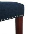 thumbnail image 6 of 29" Inch Upholstered Backless Saddle Seat Counter Stool, Cherry/Navy Blue, 6 of 6