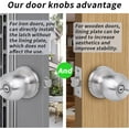thumbnail image 2 of YIHATA 5 Pack Privacy Doorknobs, Keyless Round Knob Set for Bedroom and Bathroom, Interior Doorknobs, Satin Nickel Finish, 2 of 8