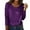 Purple, variant on Wensltd Sparkle Sequin V Neck T Shirt for Women Fashion Casual Pullover Blouse Versatile Spring Outfit