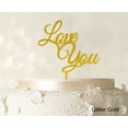 thumbnail image 1 of Love You Wedding Cake Topper Glitter Cake Topper Color Option Available 6-7 Inches Wide, 1 of 1