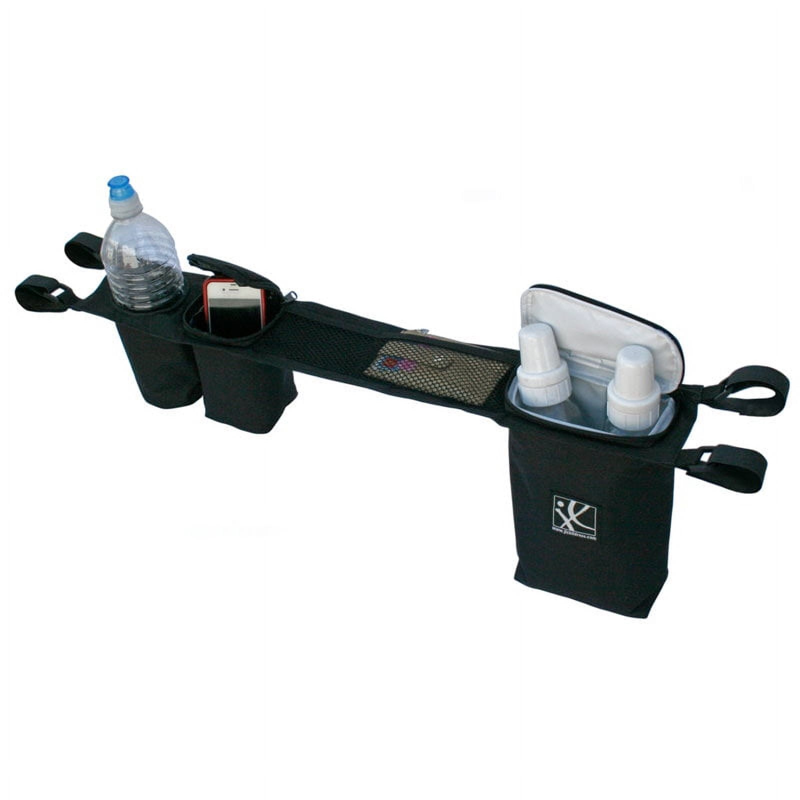 J.L. Childress Double COOL Double Stroller Organizer - Cup Holder and Insulated Storage - Black