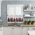thumbnail image 6 of Christmas Trees Kitchen Curtains and Valances Set, Rod Pocket Curtains Tier Farmhouse Window Curtains 36 Inch Length, Red Black Grey Xmas Pine Winter Snowflake 3 Piece Kitchen Curtains Set, 6 of 6