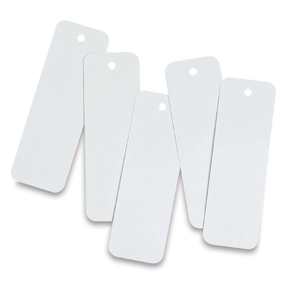 Hygloss Acid-Free Bright Fade-Resistant Blank Bookmark - Ultra White, 2 X 6 in, Pack of 35