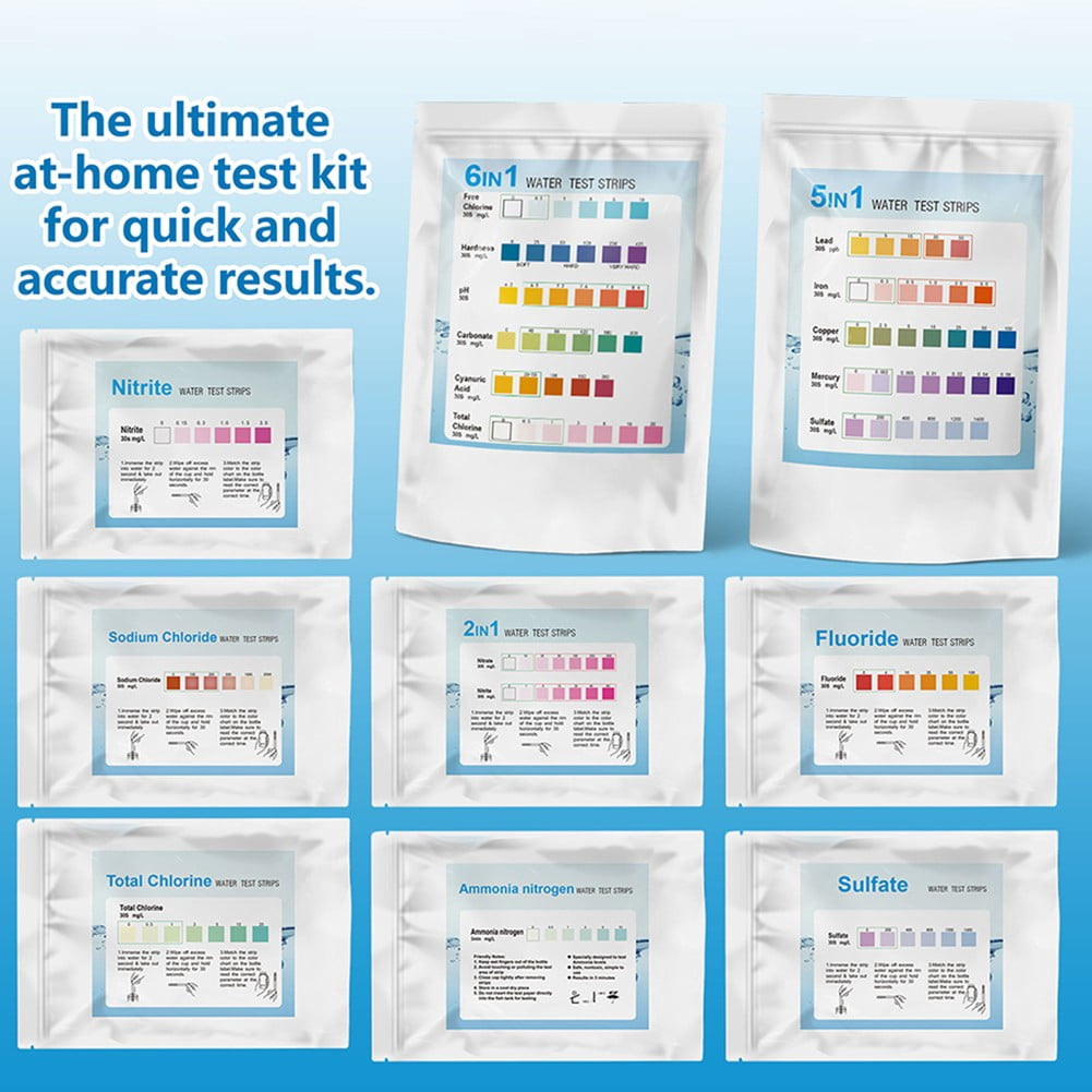 20 in 1 Drinking Water Testing Kit Strips Tests Tube Dropper Home Tap Hardness Smile Home