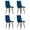 Blue-Rotatable, variant on SHGJ&SOFT Velvet Dining Chairs Set of 4, Mid Century Modern Upholstered Fabric Chairs with Metal Legs Adjustable Pads for Kitchen Living Room Dining Room. (GREEN, 4PC)