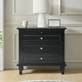 thumbnail image 7 of Tina's Home Farmhouse Black Soild wood End Tables with Charging Station, 3 Drawer Side Table with Pull-Out Tray for Living Room, Small Spaces, 7 of 7