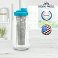 thumbnail image 3 of Cold Brew Coffee Maker Kit: Wide Mouth Mason Jar with Screw Top Lid, Stainless Steel Filter for Delicious Brewed Coffee, Infused Tea, Alcohol - 2 Quart 64 oz Teal, 3 of 10