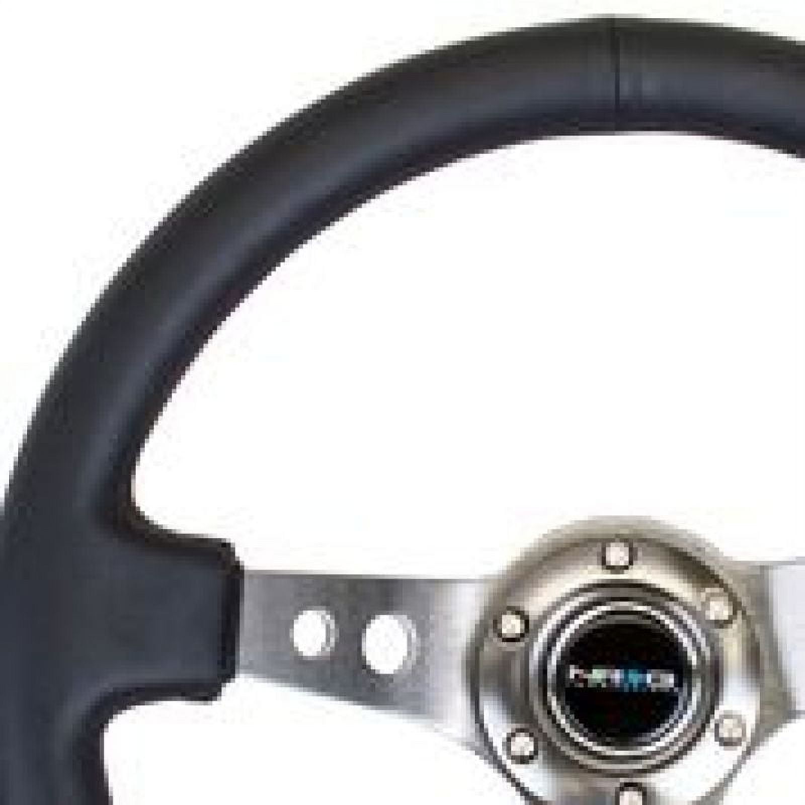NRG Innovations NRG-RST-002RCF, Black Leather, 320mm - Walmart.com