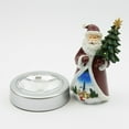 thumbnail image 2 of Santa with a Tree 5" Resin Figurine with Color Changing Illuminated Pedestal, 2 of 6