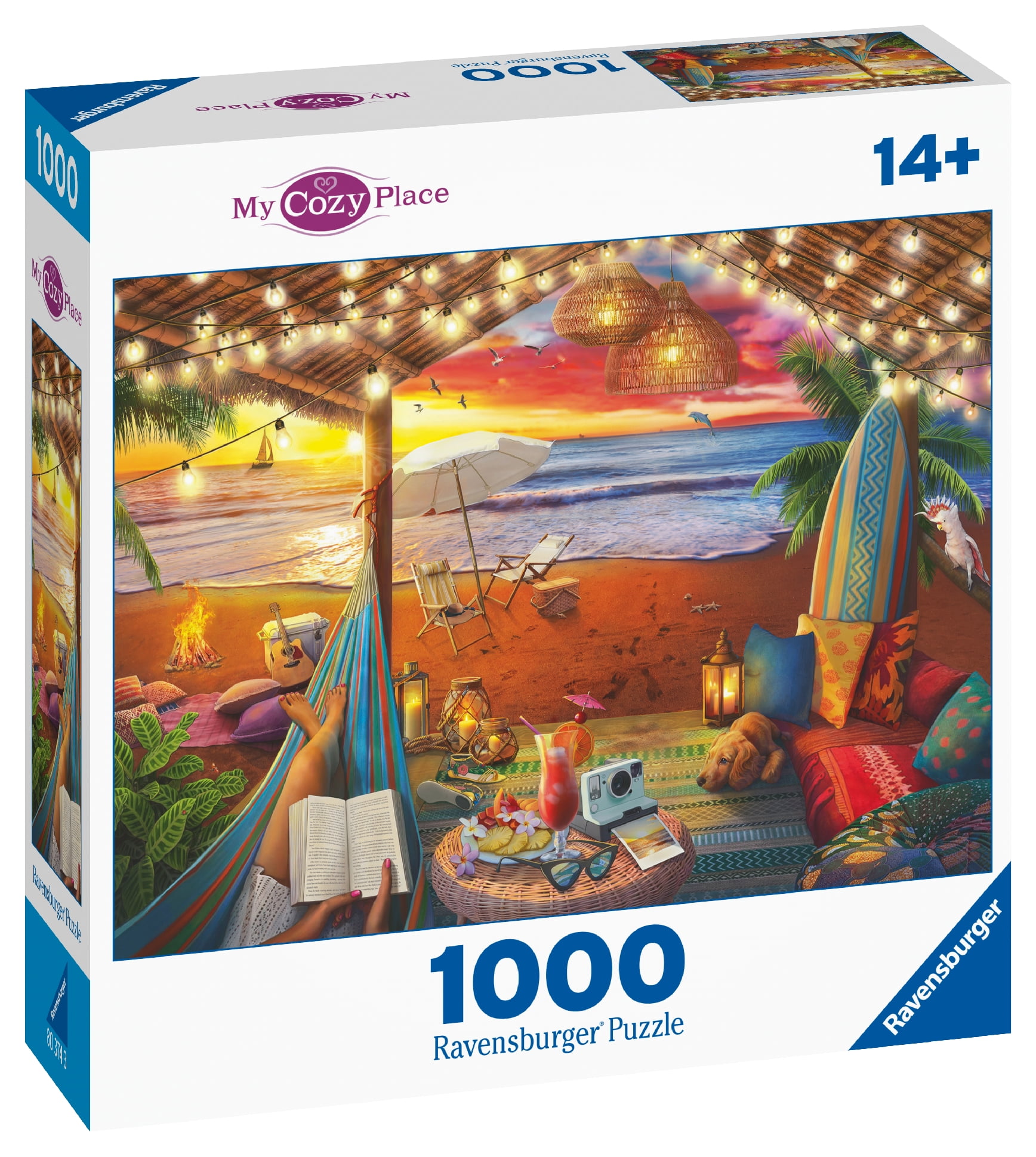 Ravensburger Puzzle 1000 Pezzi 'Snowdrop Cottage' Country Collection, Paesaggio Invernale Cottage, 70x50 Cm
