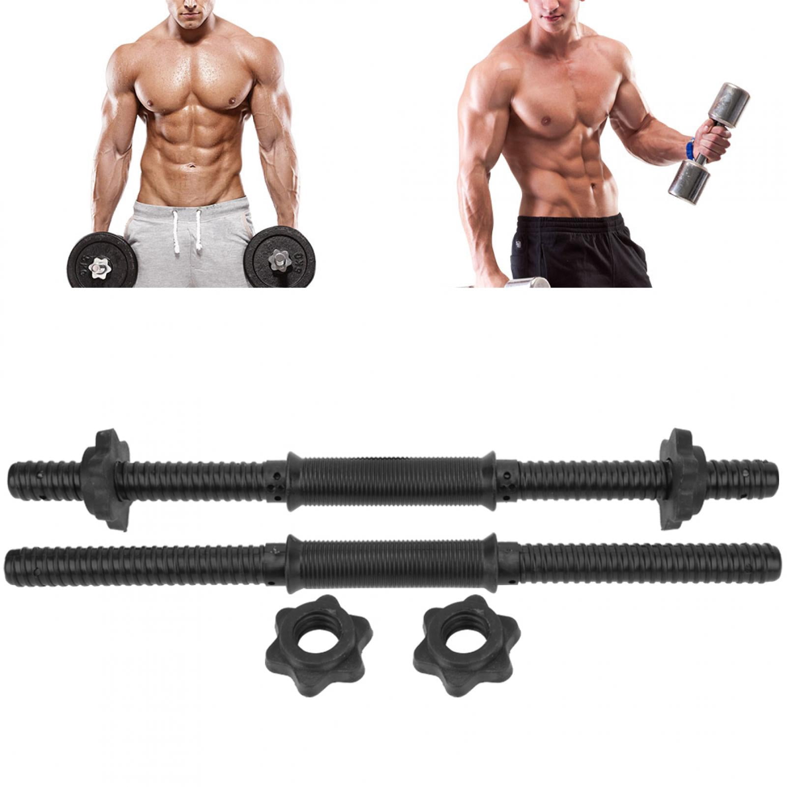 Gupbes Home Training Dumbbell Bars,(2Pcs/Set) Gym Home Training Dumbbell Bars Weight Lifting Handles with 4 Spinlock Collar,Spinlock Collar Bars